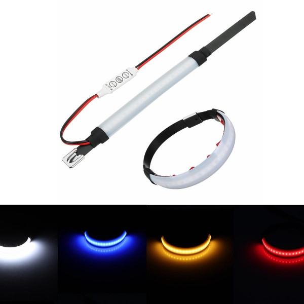 Front Rear Lights Motorcycle LED Strip Flexible Signal Light Indicator Ring w/ Controller