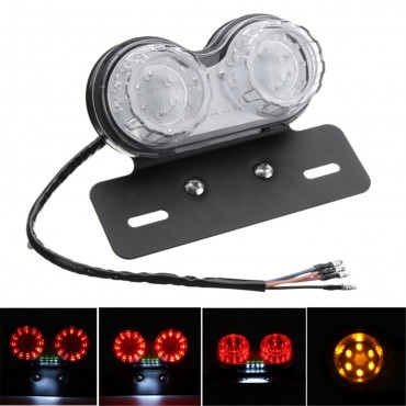 License Plate LED Brake Dual Tail Turn Signal Lights For Bobber Cafe ATV Chopper