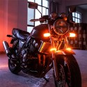 Motorcycle Duel Color LED Turn Signal Front Rear Fork Shock Strip Brake Running Lights Kit 60SMD IP68