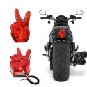 Motorcycle Hand Victory LED Red Light Stop Lamp Peace Sign Tail Light For Cafe Racer Chopper Bobber Custom Universal