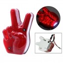 Motorcycle Hand Victory LED Red Light Stop Lamp Peace Sign Tail Light For Cafe Racer Chopper Bobber Custom Universal