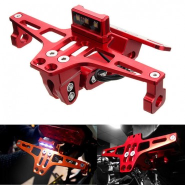 Motorcycle License Plate Holder Bracket LED Rear Light 12V CNC Fender For YAMAHA BWS