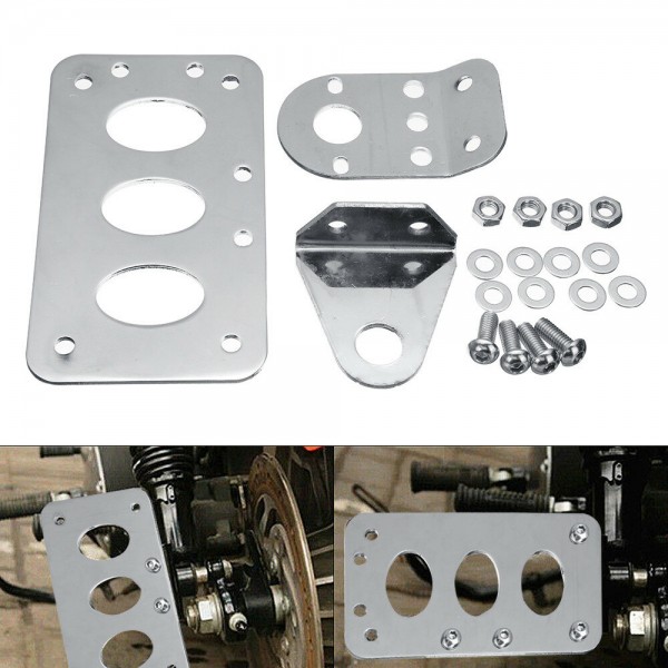 Motorcycle Side Mount License Plate Holder Number Taillight Bracket For Harley Chopper