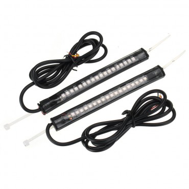 Pair 12V LED Motorcycle Turn Signal Decoration Lights For 39mm-41mm Fork Amber & Red