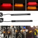 Pair 12V LED Motorcycle Turn Signal Decoration Lights For 39mm-41mm Fork Amber & Red