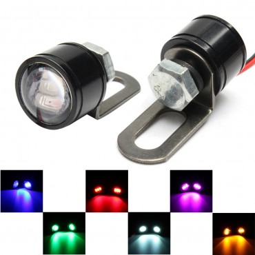 Pair 12V Motorcycle Mirror Mount Eagle Eye LED Flash Strobe Backup DRL Lights Lamp