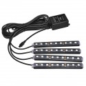 RGB 9 LED Wireless Remote Voice Control Atmosphere Strip Light USB Motorcycle Lamp