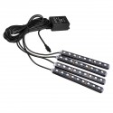 RGB 9 LED Wireless Remote Voice Control Atmosphere Strip Light USB Motorcycle Lamp