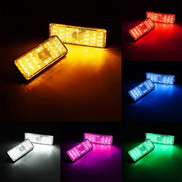 Rectangle Reflector LED Rear Tail Brake Stop Light Car Motorcycle 6-Colors