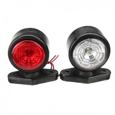 Red&White LED Vehicle Side Marker Turn Signal Indicator Light Lamp 10-30V