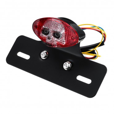 Universal Brake Stop Tail License Plate Tail Light LED 12V Motorcycle Smoke ATV Bike