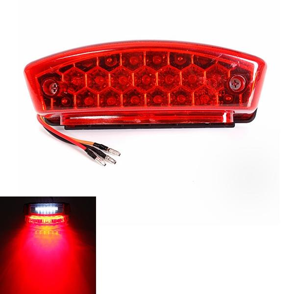 Universal 12V LED Motorcycle Tail Brake Light License Plate Lamp