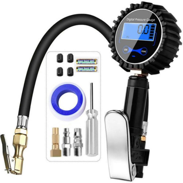 200 PSI Digital Tyre Inflator Pressure Gauge For Car Truck RV Motorcycle Bike