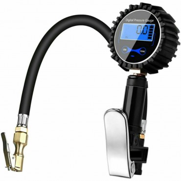 200Psi Digital Tire Pressure Gauge Night Vision With Blue Backlight LCD Display