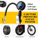 200Psi LCD Display Digital Tyre Tire Air Pressure Gauge Manometer Car Truck Bike