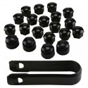 20PCS 17mm Universal Wheel Bolt Nut Bolt Head Black Covers