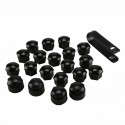 20PCS 17mm Universal Wheel Bolt Nut Bolt Head Black Covers