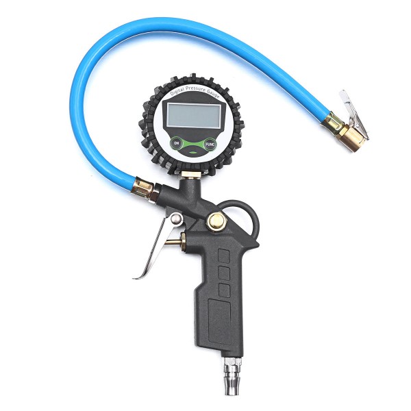 220PSI 16Bar Digital Tire Inflator Pressure Gauge Tester Air Chuck Hose