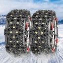 2pcs Full Cover Tire Snow Chains Anti-Slip Sand Muddy Roads with Quenched Steel Studs Winter Safety Emergency Necessities For Cars SUV Tru ATV Motorcycle