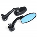 7/8 Inch 22mm Handle Bar Rearview Mirrors For Motorcycle Anti-glare Blue Lenses