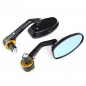 7/8 Inch 22mm Handle Bar Rearview Mirrors For Motorcycle Anti-glare Blue Lenses