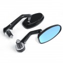 7/8 Inch 22mm Handle Bar Rearview Mirrors For Motorcycle Anti-glare Blue Lenses