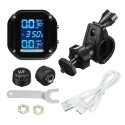 AN-11 Motorcycle Tire Pressure Monitoring System Real Time Sun Protection LCD Display 2 External WI Sensor Motor TPMS