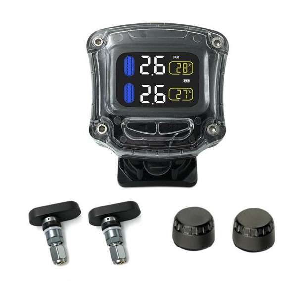 M3 Real Time Tire Pressure Monitor System Waterproof Motorcycle TPMS Wireless LCD Display Internal/External Sensor