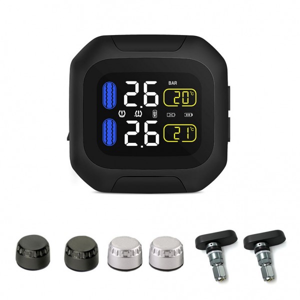 M3 TPMS Waterproof Tire Pressure Monitor System LCD Display Motorcycle Real Time Wireless