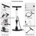 High Pressure Portable Tire Air Floor Pump With Gauge Motorcycle Bike Car Aluminum Alloy