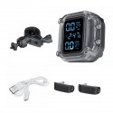 Waterproof Motorcycle Real Time Tire Pressure Monitoring System Wireless LCD Display