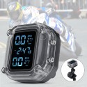 Waterproof Motorcycle Real Time Tire Pressure Monitoring System Wireless LCD Display