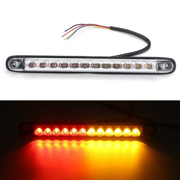 10-30V LED Trailer Light Rear Turn Brake Light Bar Red Yellow Dual Color Waterpoof IP68 For Car Truck RV