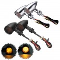 10mm Bullet Grill LED Turn Signal Indicator Lights Lamp For Harley Chopper Bobber