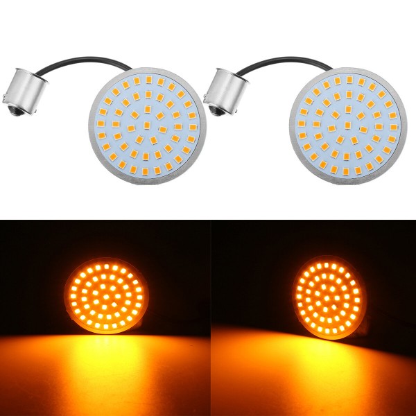 1156 48 SMD LED Insert Turn Signal Light Front Rear Bulbs For Softail Sportster Motorcycles