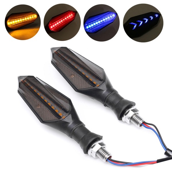 12V 12 LED Motorcycle Flowing Turn Signal Indicators Lights Bike Lamps Universal