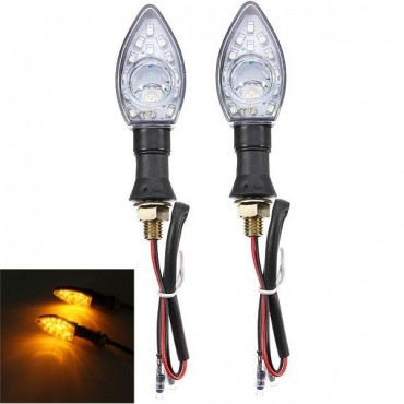 12V 13 LEDs Black Motorcycle Turn Indicators Light Round Lens