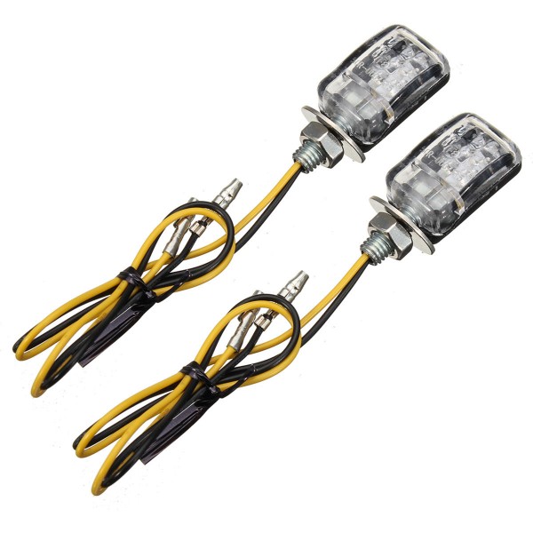 12V 6 LED Amber Mini Motorcycle Signal Turn Lights Blinker Indicator Light Lamp