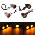 12V Motorcycle Bullet 20 LED Turn Signal Indicator Lights Amber Edge Cut Aluminum Alloy