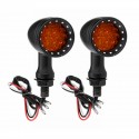 12V Motorcycle Bullet 20 LED Turn Signal Indicator Lights Amber Edge Cut Aluminum Alloy