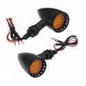 12V Motorcycle Bullet 20 LED Turn Signal Indicator Lights Amber Edge Cut Aluminum Alloy