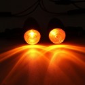 12V Motorcycle Metal Turn Signal Amber Lights Indicator Retro Black Universal