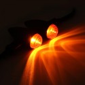 12V Motorcycle Metal Turn Signal Amber Lights Indicator Retro Black Universal