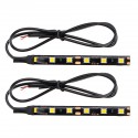 12V Pair 6 LED 5050 Motorcycle Strip Turn Signal Indicator Blinker Light Amber