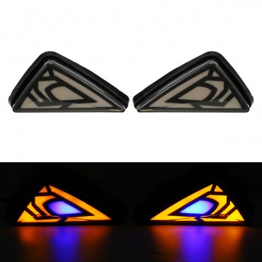 12V Pair Motorcycle Turn Signal Light LED Demon Eye Water Flow Mode For Honda For Kawasaki For Suzuki For Yamaha