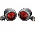 12V Red Dual Filament Chrome Bullet Turn Lights Pair