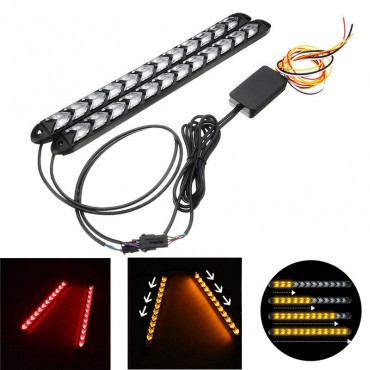 12V Sequential Flowing Water Flash LED Strip Turn Lights Red Amber