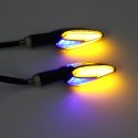 12V Universal Motorcycles LED Turn Signal Indicator Lights Running Daytime Lamp 3 Color