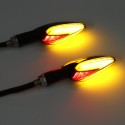 12V Universal Motorcycles LED Turn Signal Indicator Lights Running Daytime Lamp 3 Color