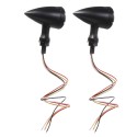 2 PCS Retro Motorbike Flasher Turn Signal Lights Front Rear Blinker Motor Indicator Black for Honda Yamaha Harley